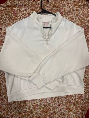 Victoria's Secret White Zip-Up Pullover